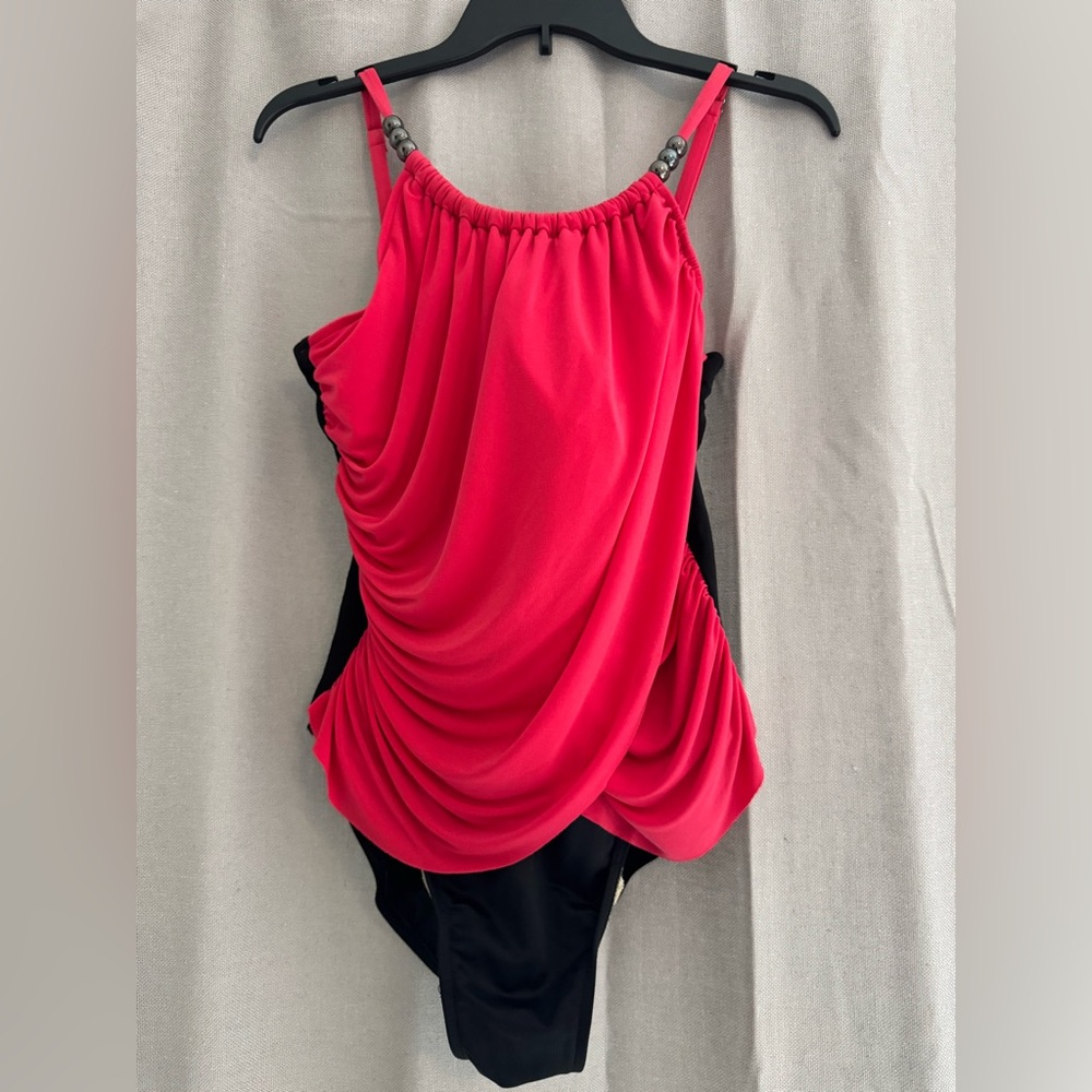 MagicSuit by MiracleSuit draped halter one-piece swimsuit halter Size 14 VGUC